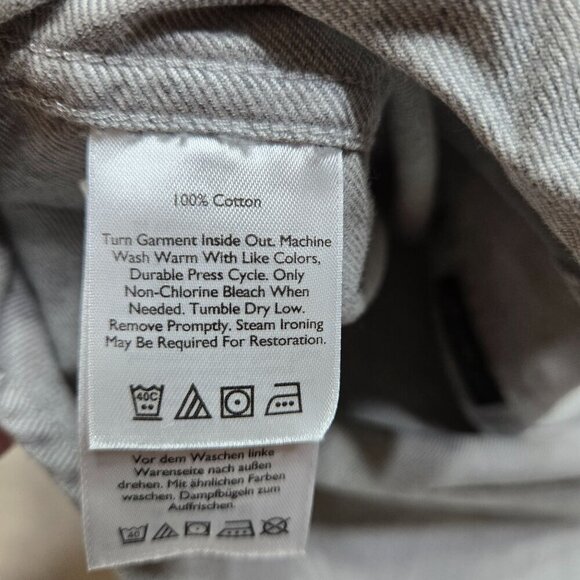 Eddie Bauer‎ Flannel Button Up Shirt Mens Medium Classic Fit Gray Long Sleeve - Picture 7 of 9